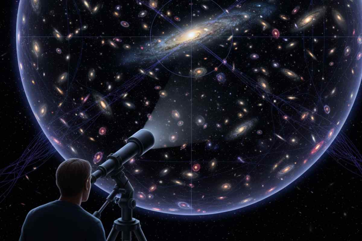 uomo che guarda con il telescopio le stelle
